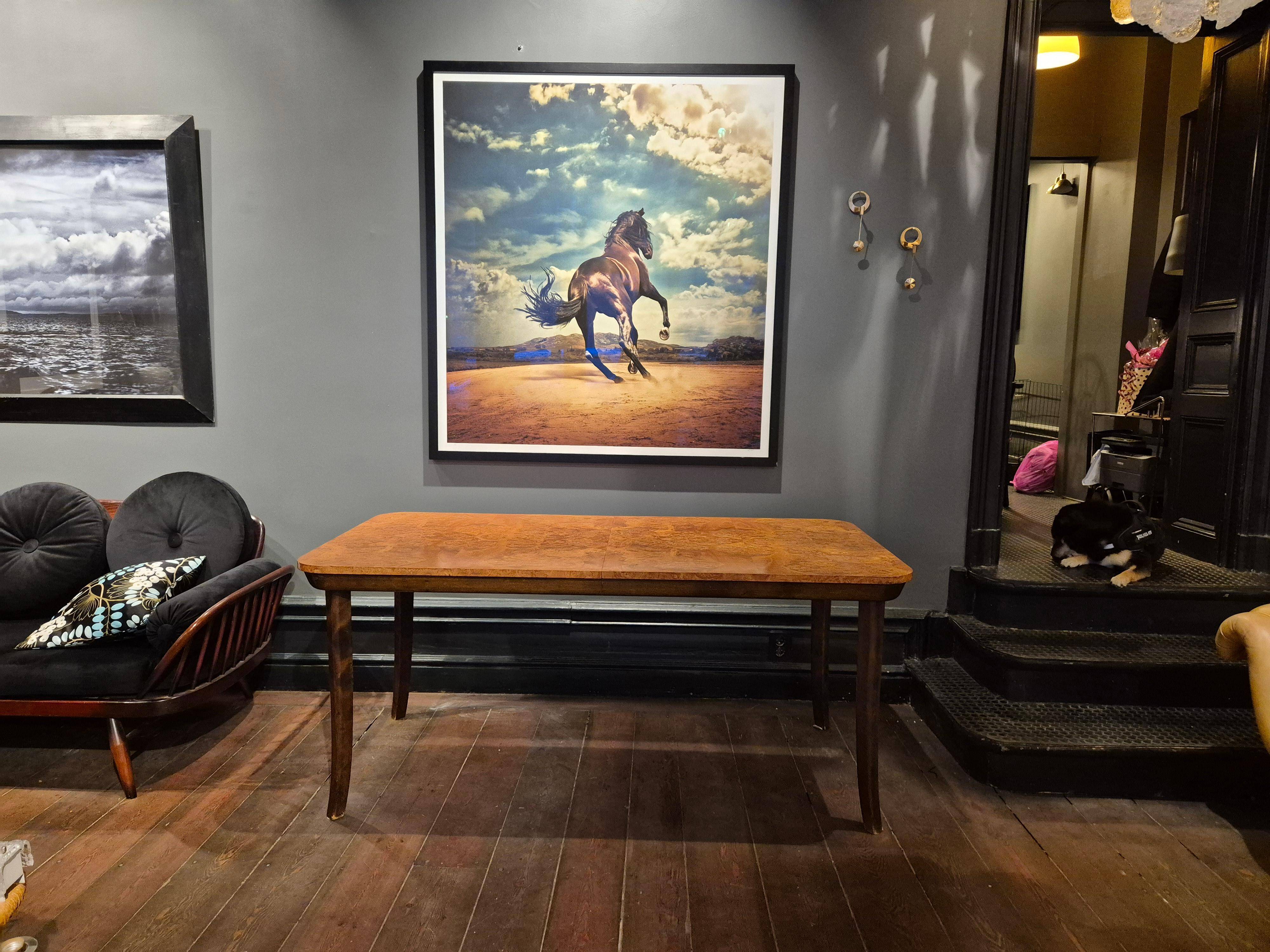 Dining table in burl and beech by Axel Einar Hjorth, NK 1938, Swedish Modern.