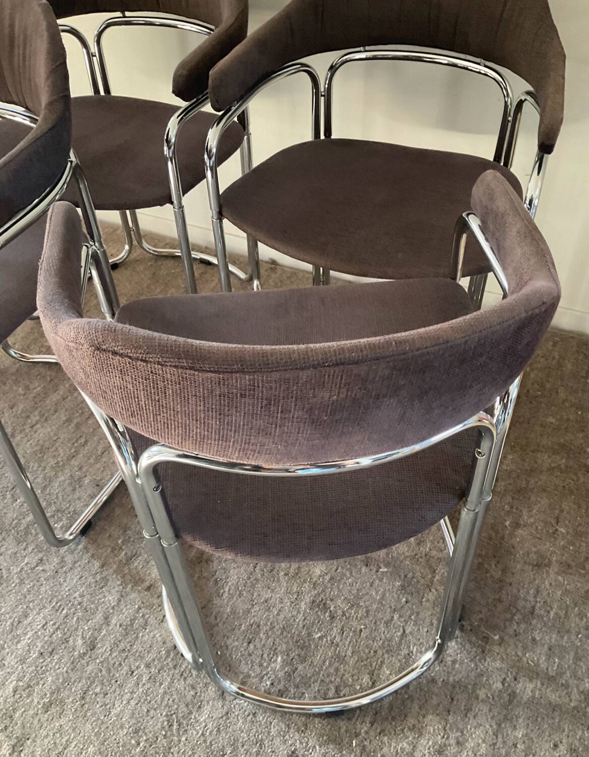 Series of 4 Italian armchairs by Otto Gerdau 1970s