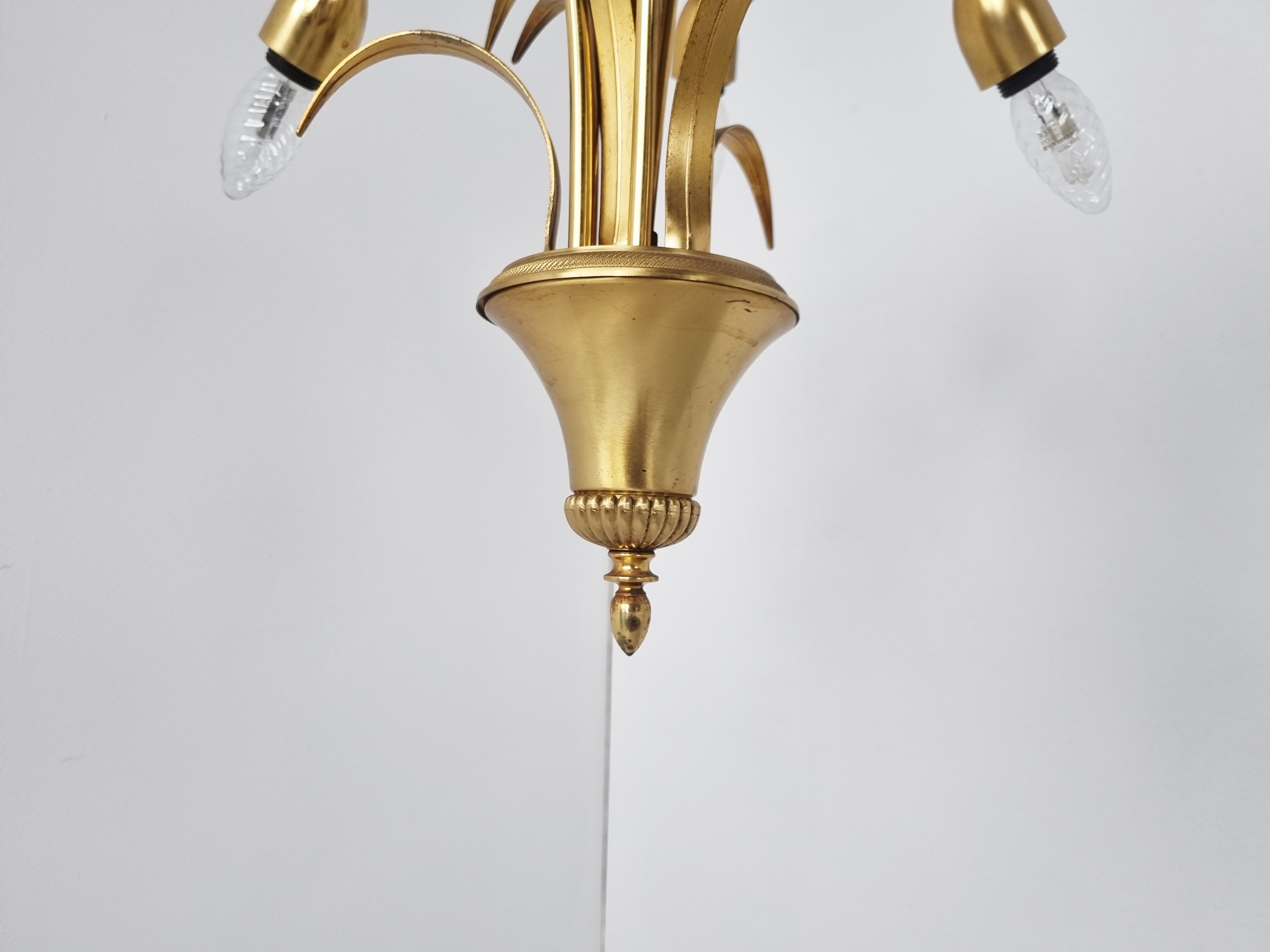 Brass pineapple chandelier, 1970s