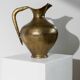 Vintage brass vase from the 1940s, hand-hammered metal, amphora shape, Italian design from the 1940s.
