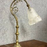 Degué: 1880s gilt bronze desk lamp