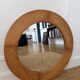 Round Scandinavian pine mirror from the 1970s.