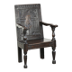 Antique English oak chair / wainscot chair from the 17th century