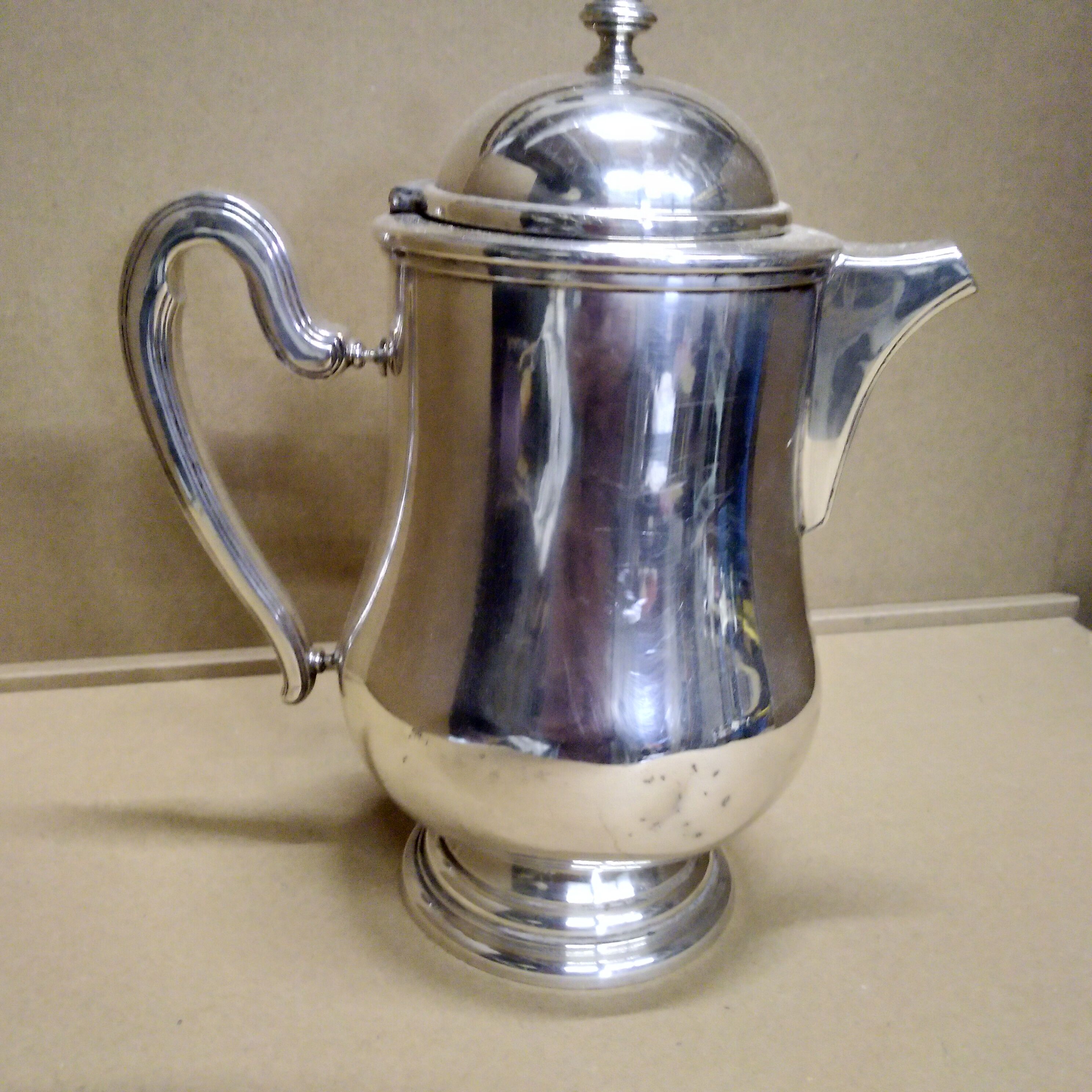 Italian hotel teapot made of silver metal