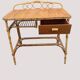 Vintage rattan and bamboo desk or dressing table (81x47 cm) – Riviera style,