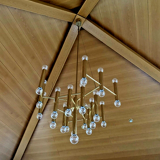 XXL 60s 70s chandelier Gaetano Sciolari for Sciolari Brass with 37 flames