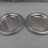 CHRISTOFLE ALBI MODEL - 2 BOTTLE COAT CARAFE BREAD PLATE SILVER METAL TBE