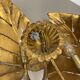 Golden metal "monstera" leaf wall light sconce, france, 1970s