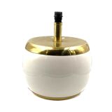 Monumental white ceramic and brass lamp base, italy 1970s