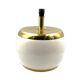Monumental white ceramic and brass lamp base, italy 1970s
