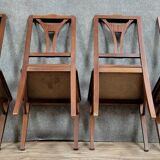 Set of four English Art Nouveau mahogany chairs circa 1900