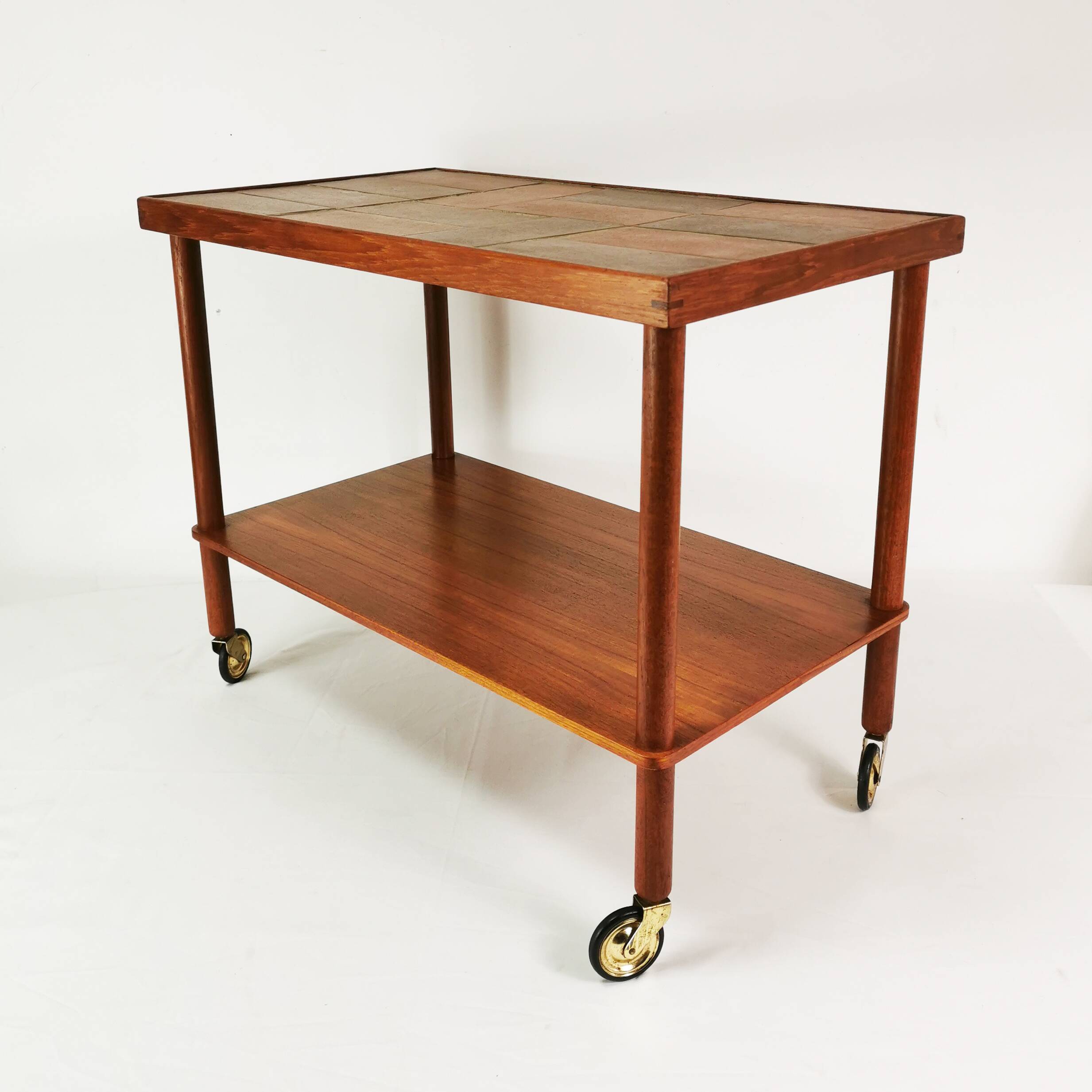 Mobile teak table mid century, denmark, 1960s.