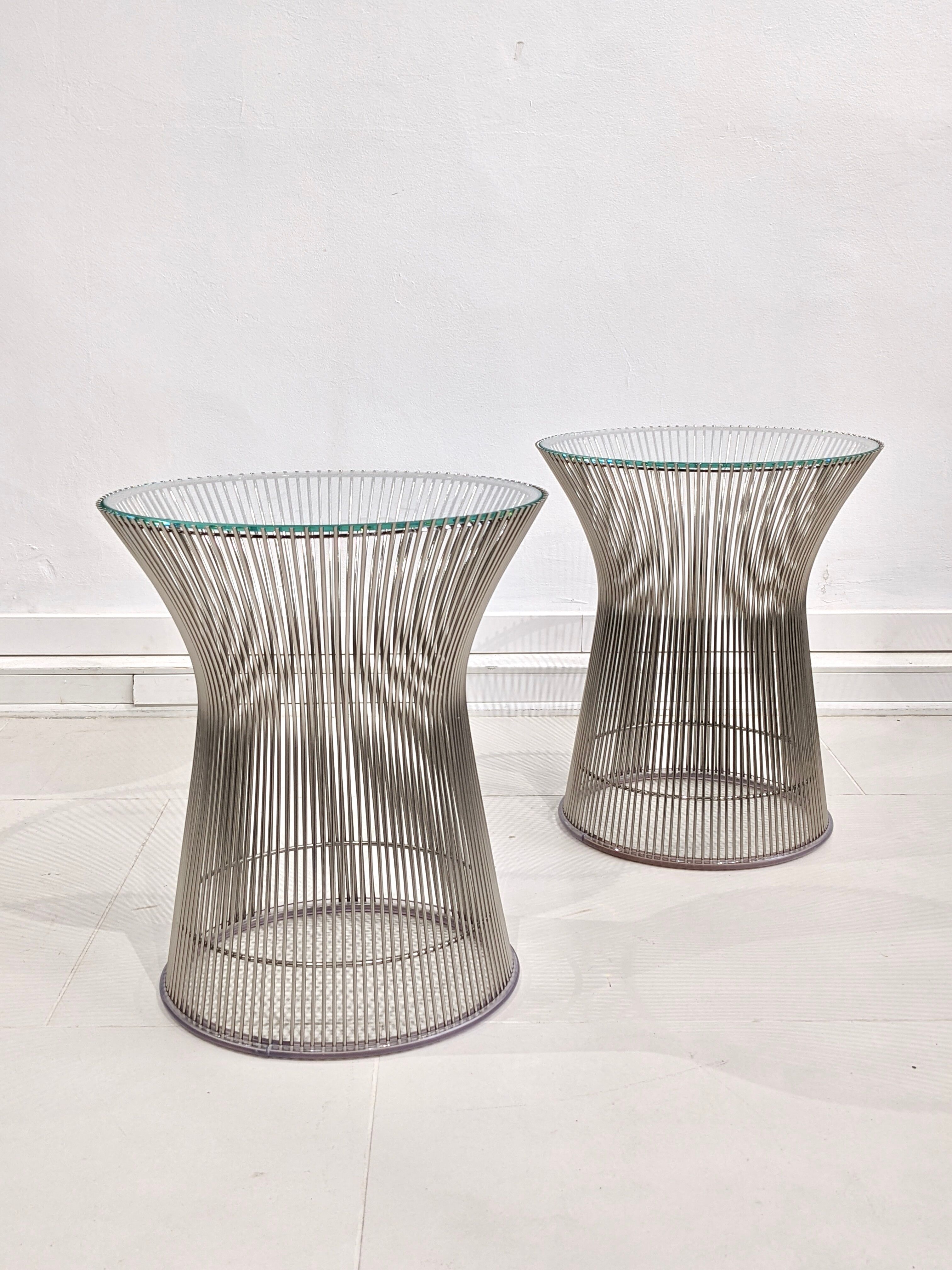 Set of two "Platner Side Table" by designer Warren Platner for Knoll
