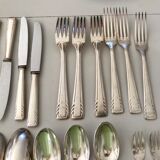 Silver metal art deco cutlery set J.Perrin