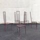 Set of 6 solid iron chairs in postmodern style, 1980.