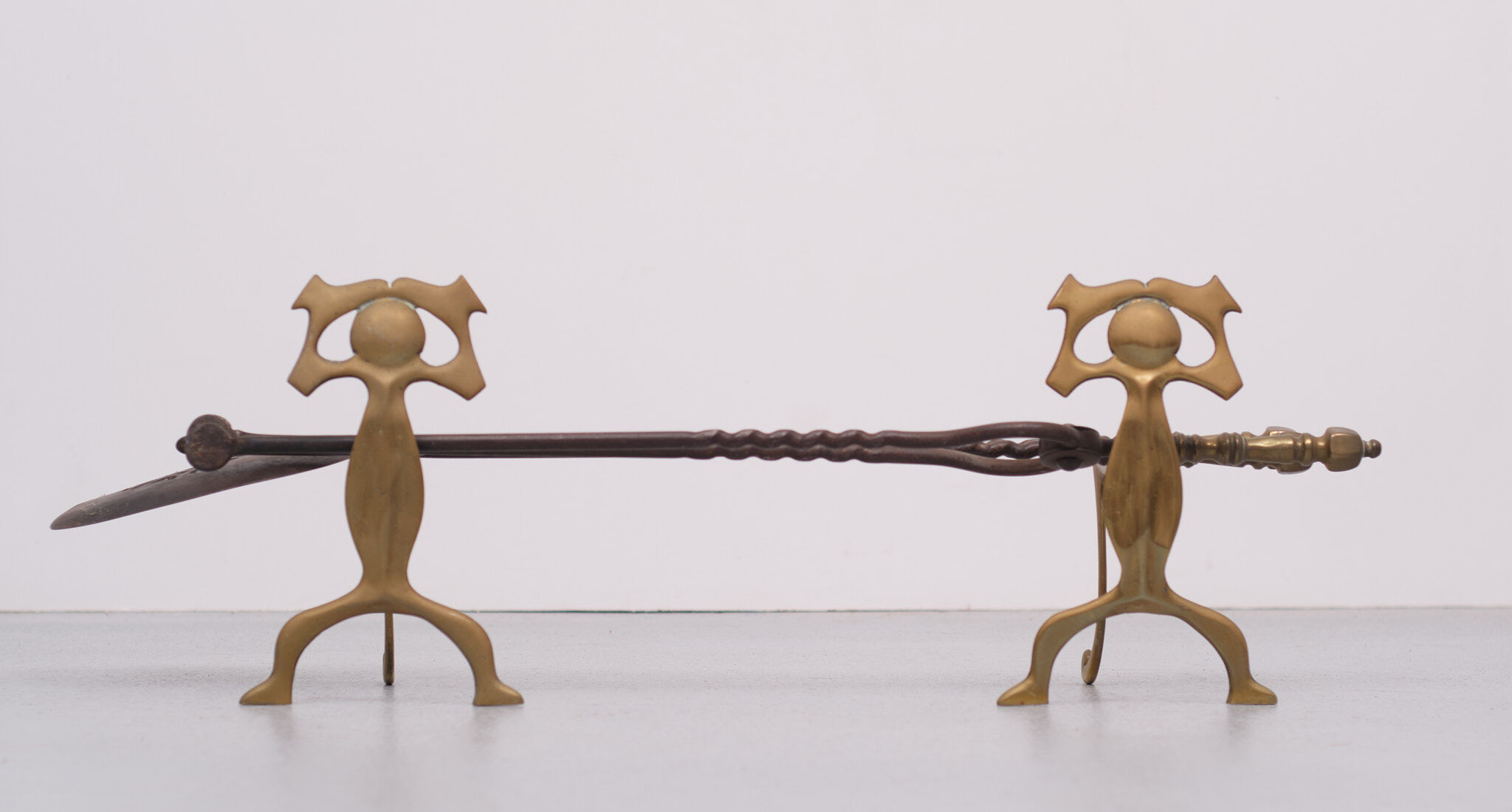 19 Century, Brass Fire Place Tools, Dutch