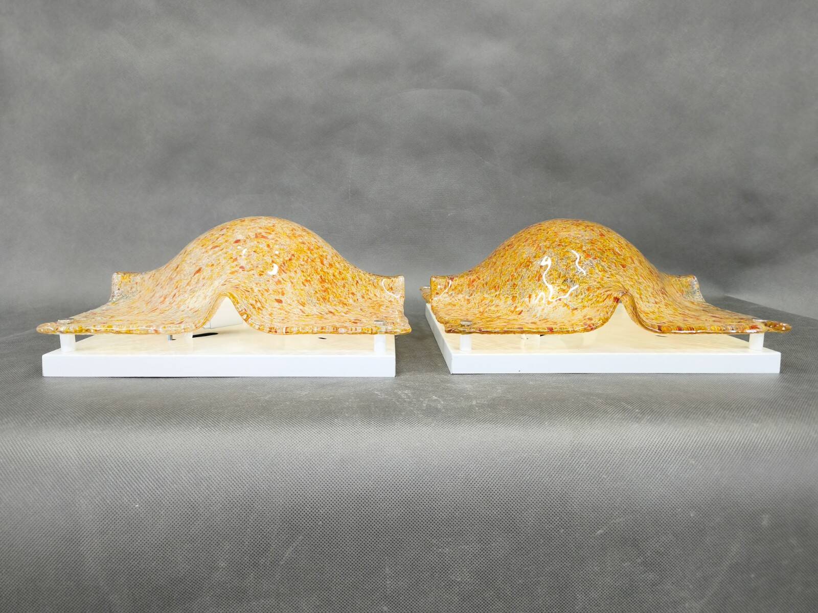 Pair of Murano Glass Wall Lights by Toni Zuccheri for Mazzega, 1970s