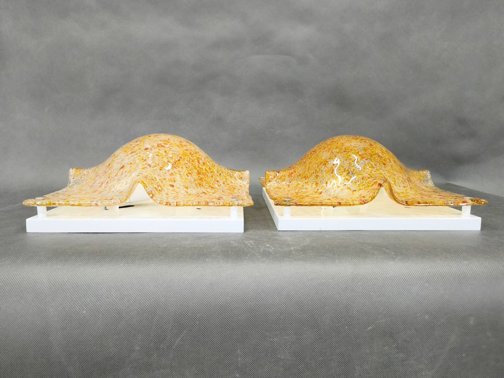 Pair of Murano Glass Wall Lights by Toni Zuccheri for Mazzega, 1970s
