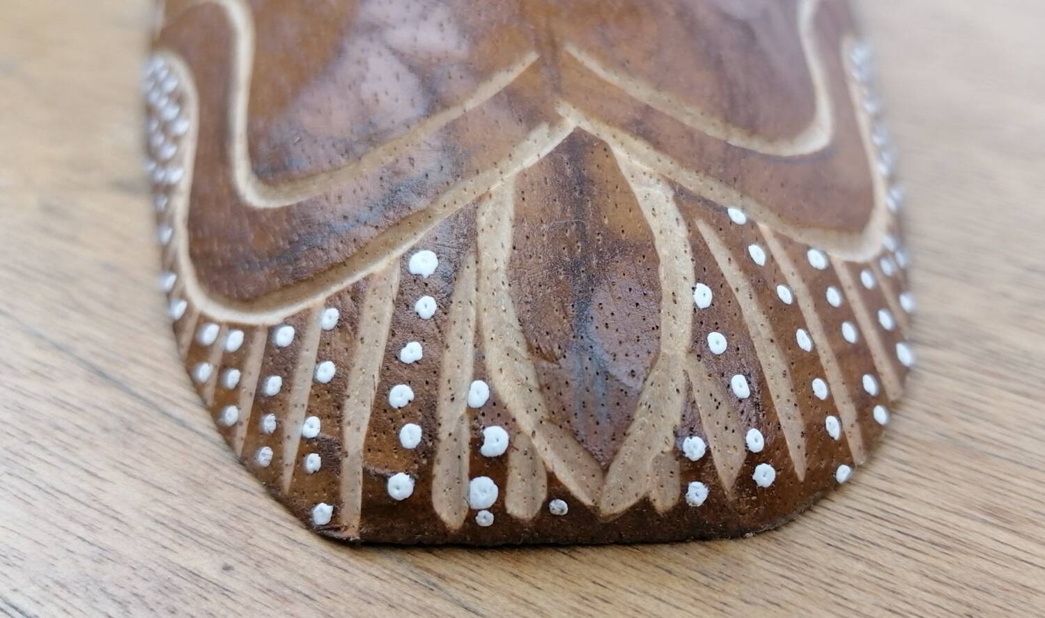 Hand carved wooden African tribal mask