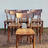 Series of 6 vintage restaurant bistro chairs - 1950s