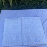 Monogrammed linen sheet JB
