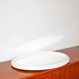 Oval mirror in white plexi, Design, 1970
