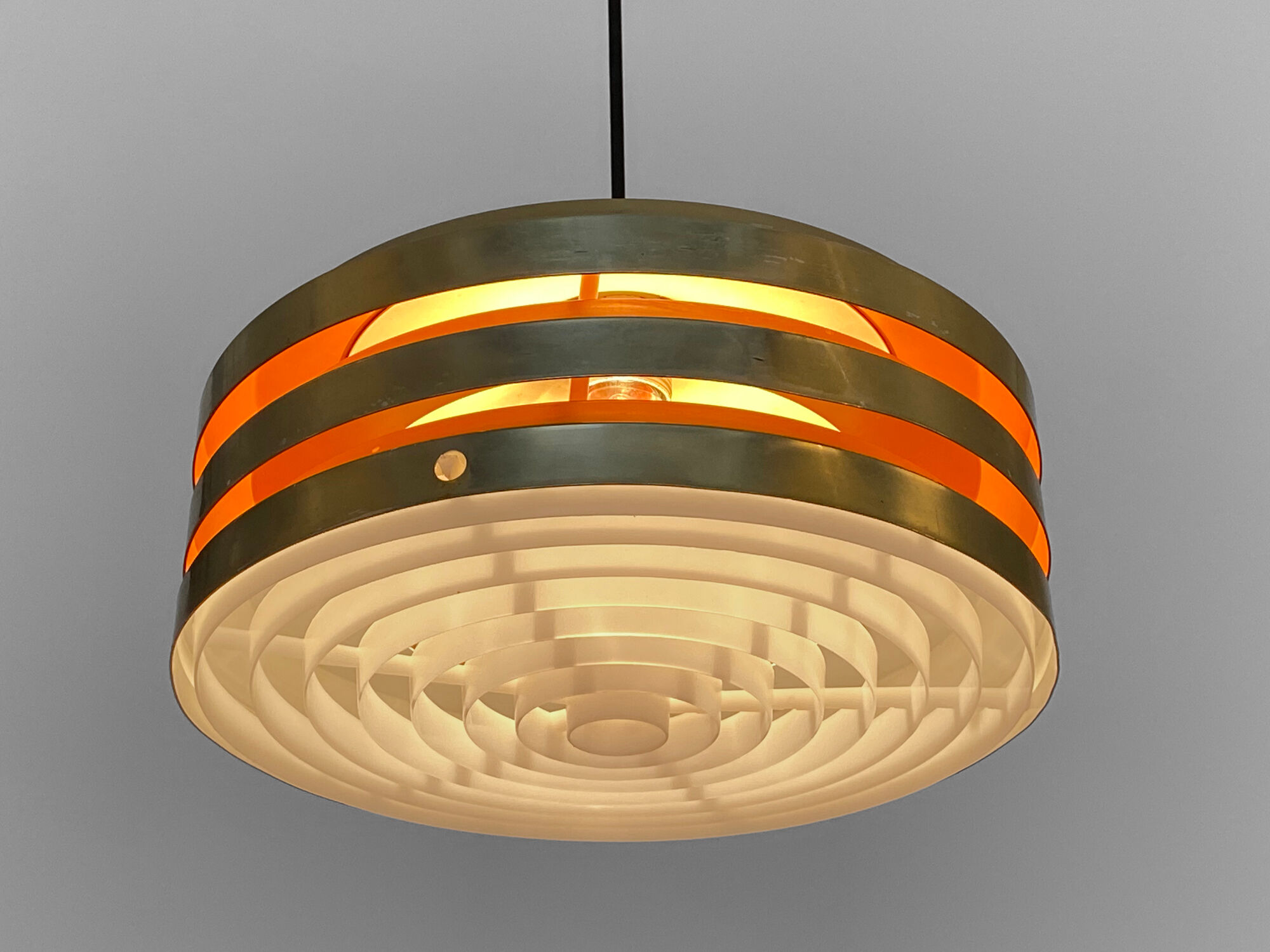 Multi layered pendant light by Carl Thore for Granhaga Metallindustri. Sweden 1970s.