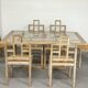 Ensemble 6 chaises et table à manger en chêne cérusé, 1980