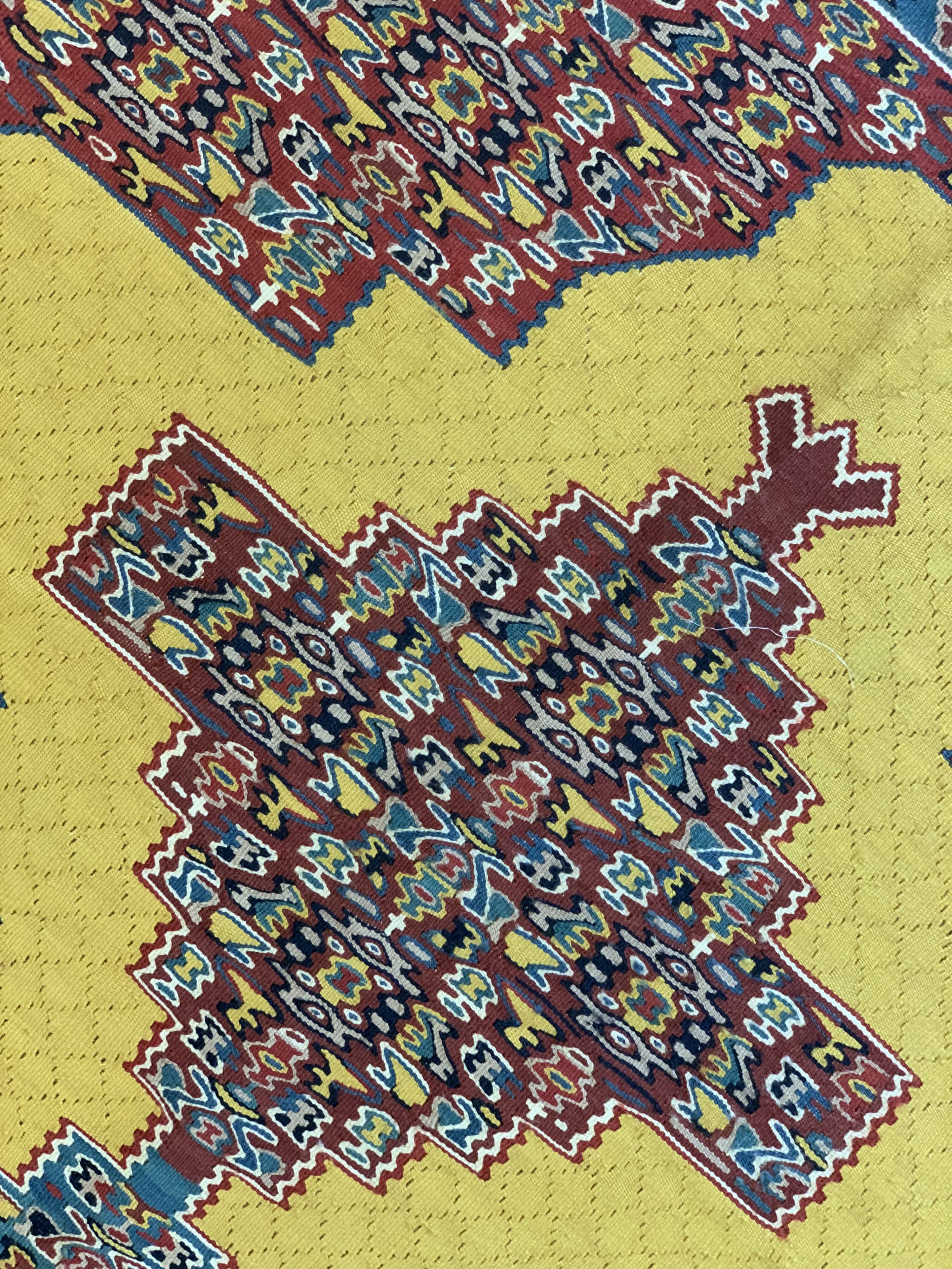 Pair Of New Persian Kilims Handwoven Kurdish Senneh Area Rugs- 115x166cm