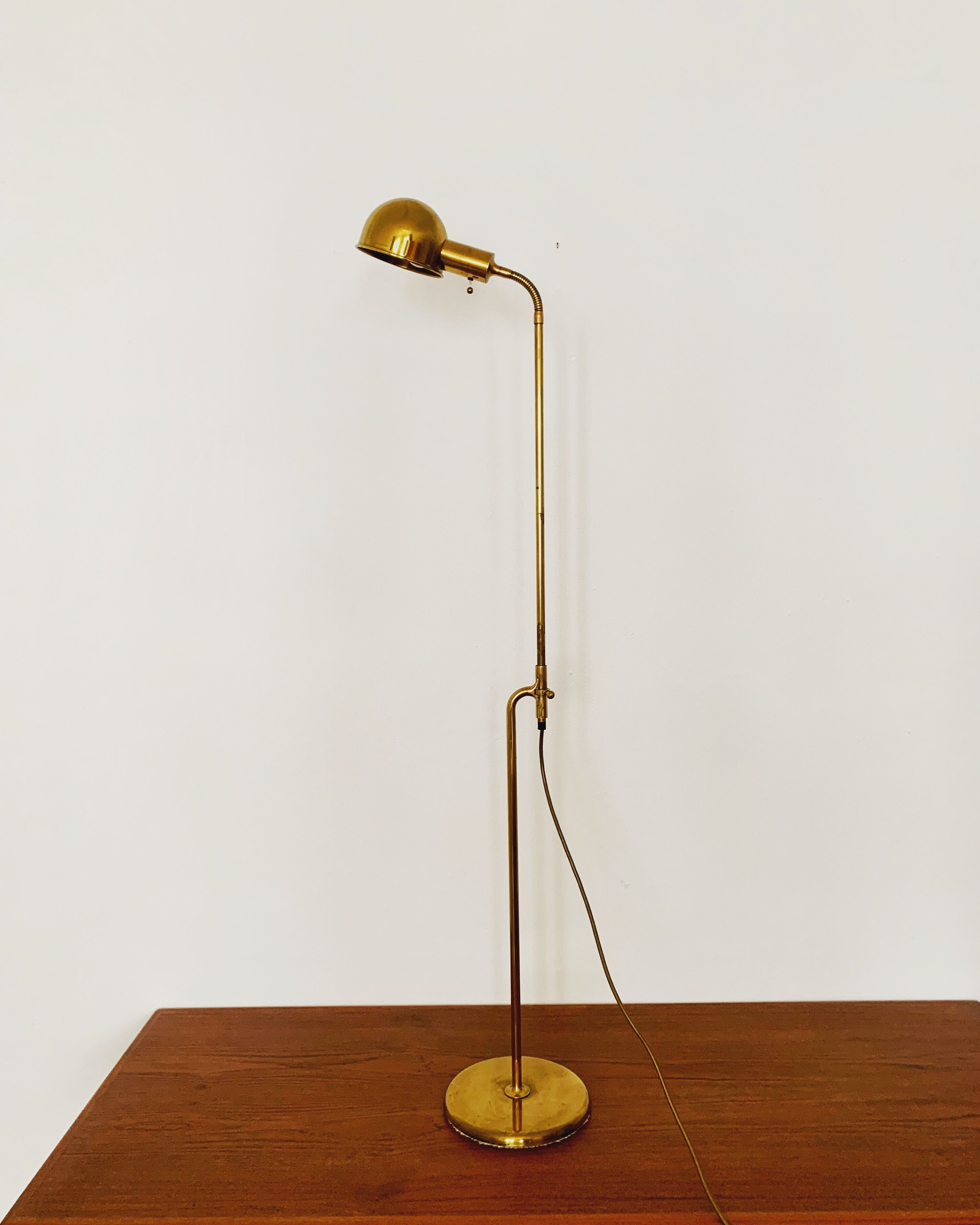 1970s adjustable BOLA brass floor or table lamp by Florian Schulz