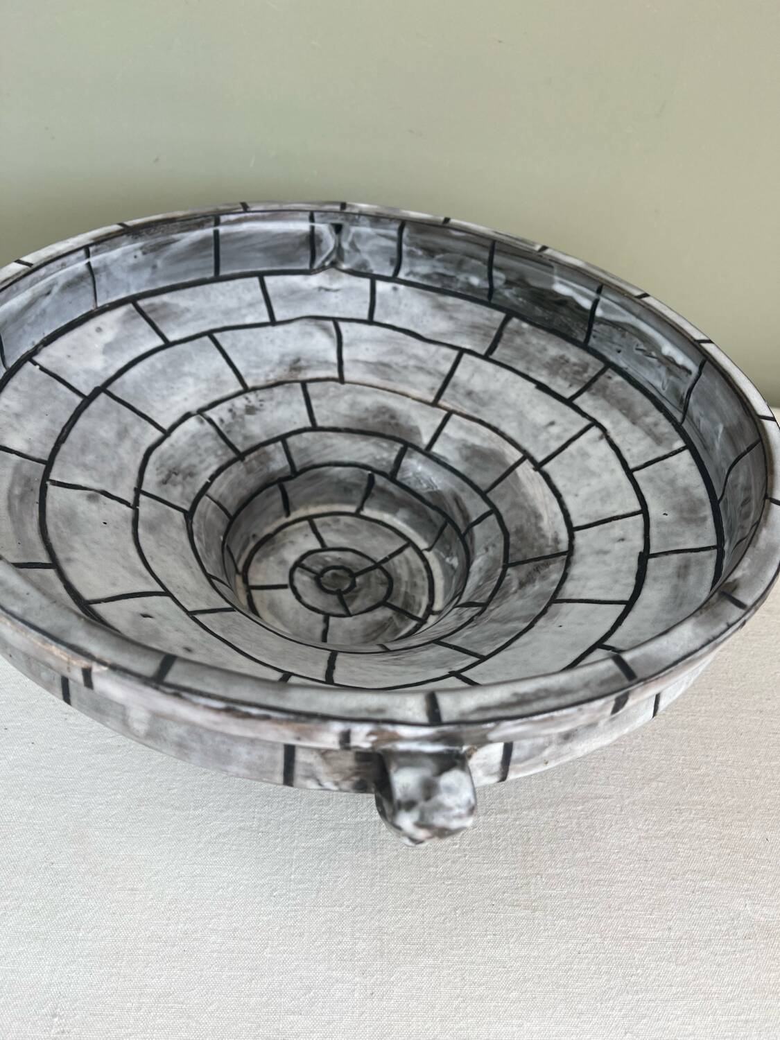 Handcrafted glazed ceramic architectural cup