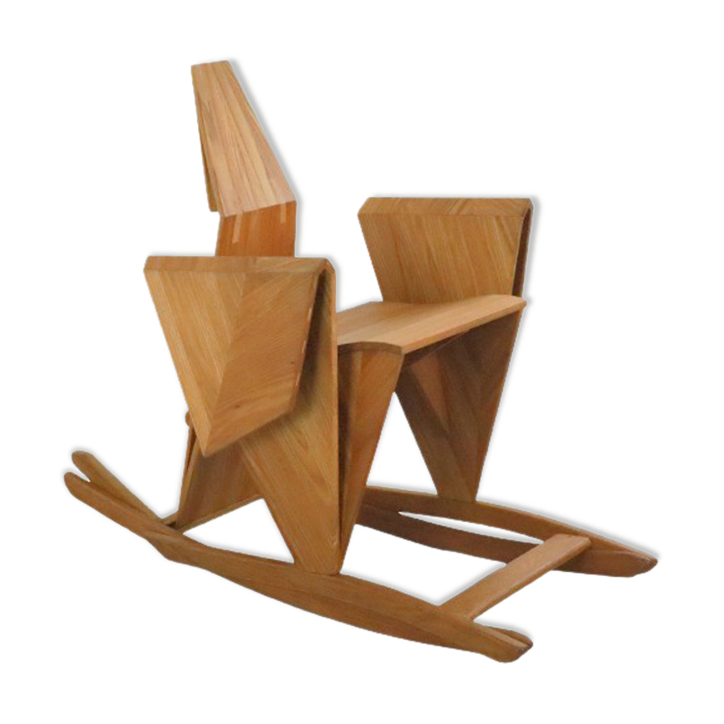 Sculptural rocking chair origami bird
