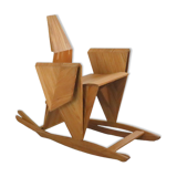 Sculptural rocking chair origami bird