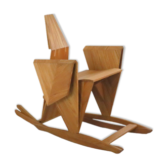 Sculptural rocking chair origami bird