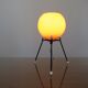 Tripod lamp "Sputnik" in orange opaline and black lacquered metal 60s 70s