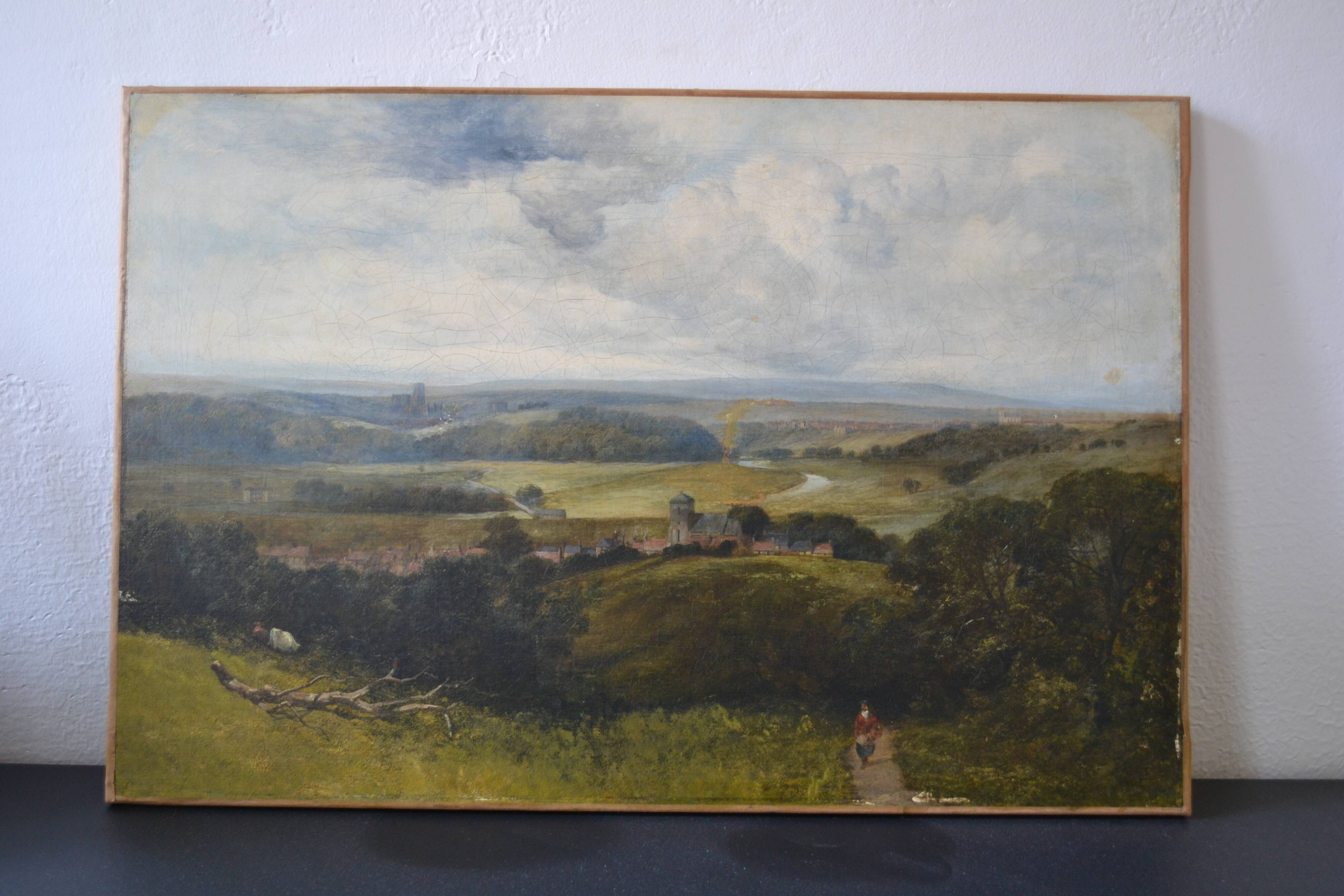 James Peel (1811-1906) Extensive view of Durham from Shincliffe Hill HST