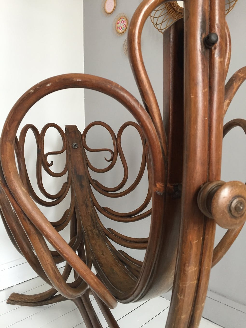 Vintage bentwood baby bed cradle