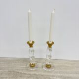 Set of 2 lucite twisted candle sticks, 1970’s