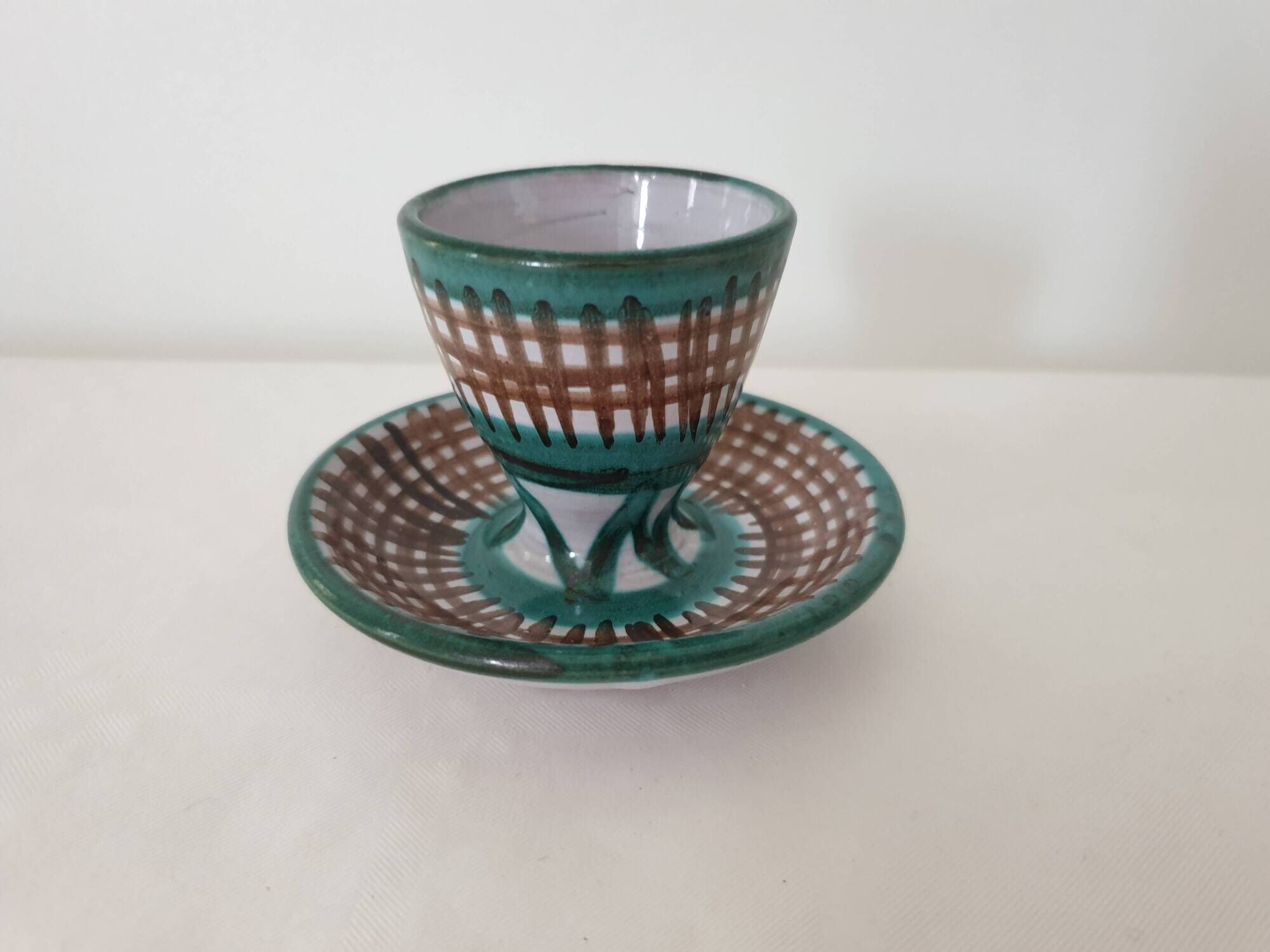 Ceramic egg cup signed Robert Picault - Vallauris 1950s