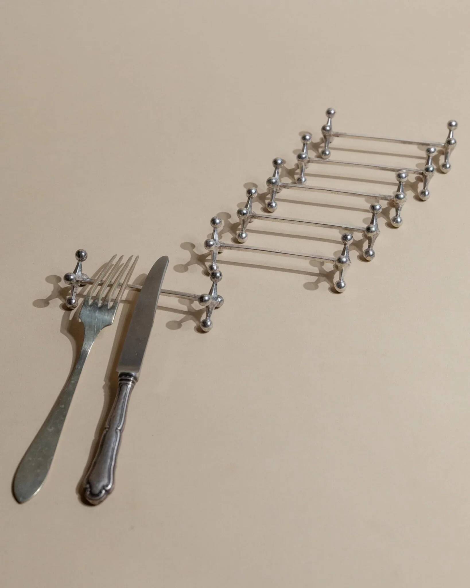 Set of 6 vintage silver-plated knife rests by Berndorf (Germany), 1880s.