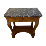 Walnut console and marble restoration tray