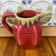 Old ceramic jug pitcher Asian oxblood China Chinese 19th
