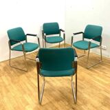 Retro armchairs with armrests, 1970s–80s, Czechoslovakia (set of 4)