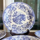 6 flat blue plates in iron earth CP