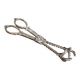 Sugar tongs or ice tongs in silver-plated metal.