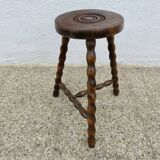 Antique tripod stool, farmhouse stool, 1950s-1960s