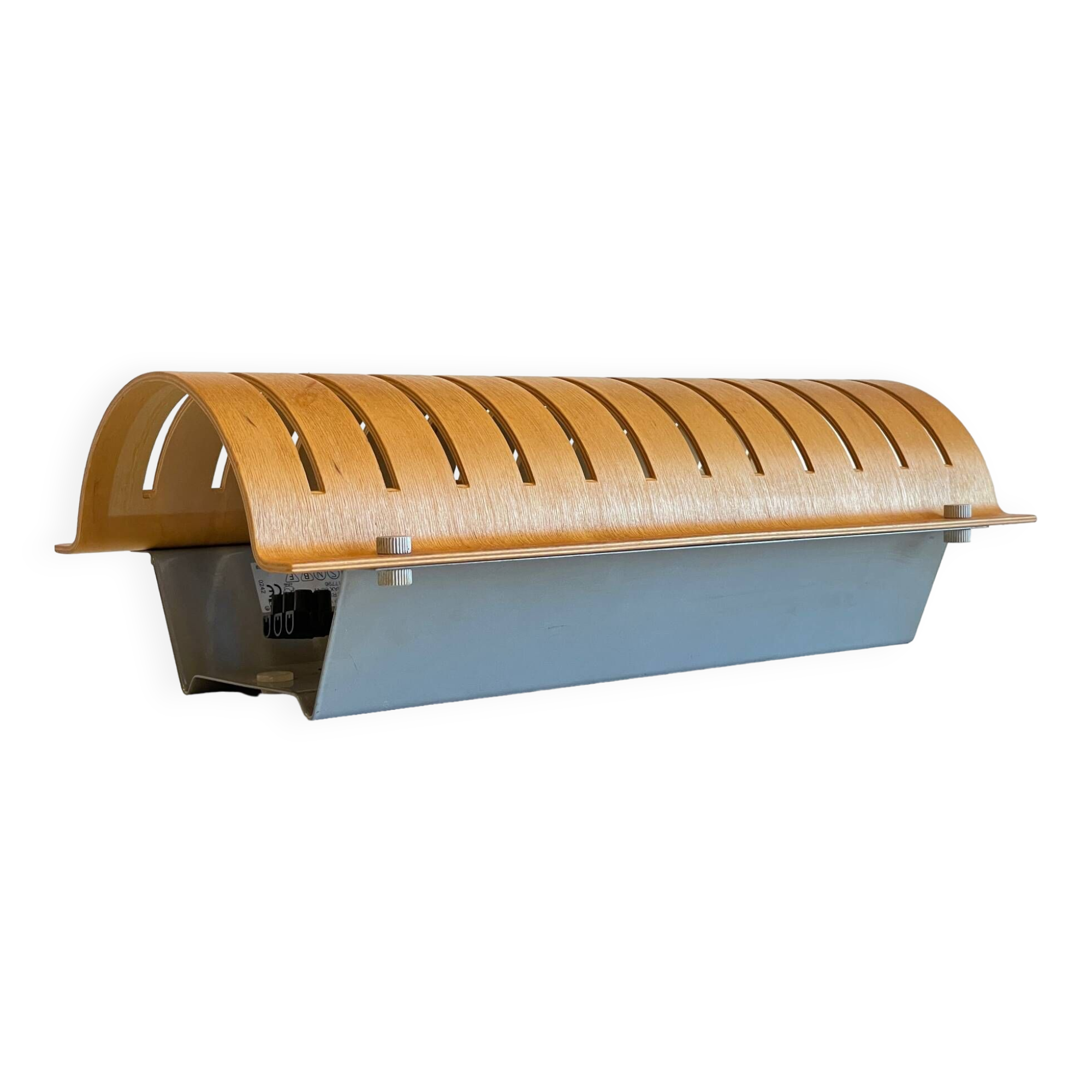 Vintage Ikea bent wood and steel wall light