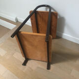 Wood and iron side table