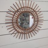 Rattan sun mirror from the 70s