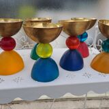 6 resin and gilded metal cups, Migeon and Migeon